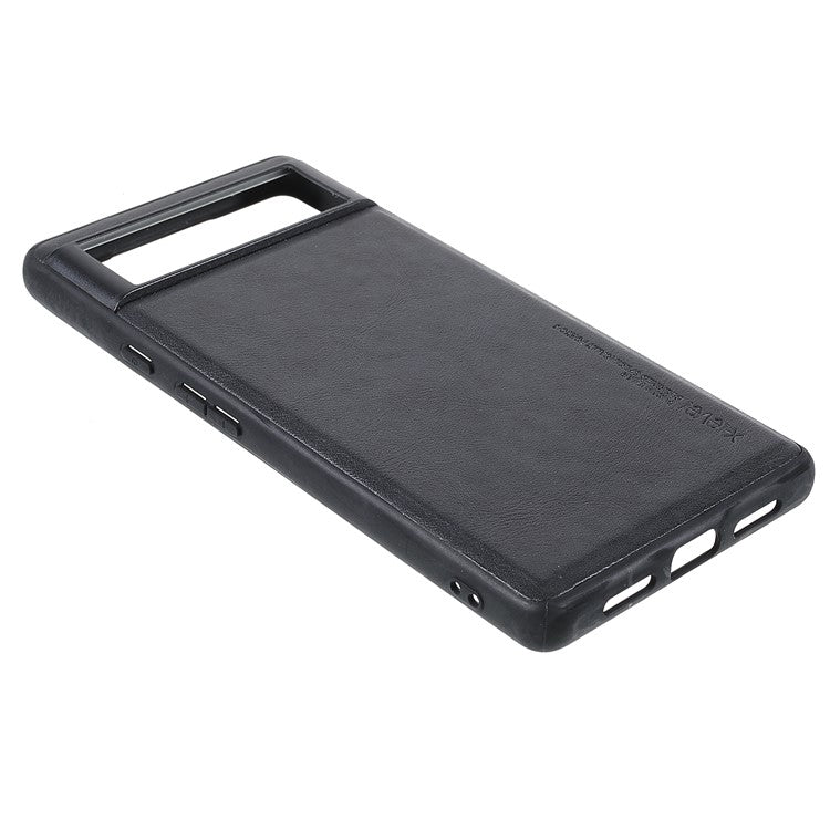 X-LEVEL Vintage Style Scratch-resistant PU Leather Coated TPU Durable Protective Cover for Google Pixel 6 - Black