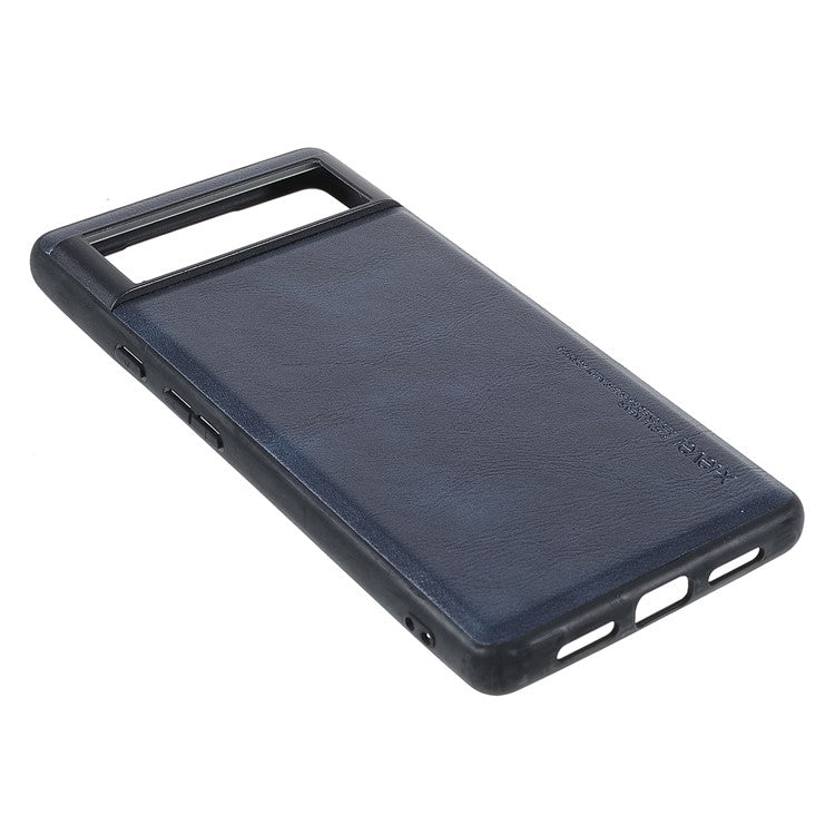 X-LEVEL Vintage Style Scratch-resistant PU Leather Coated TPU Durable Protective Cover for Google Pixel 6 - Blue