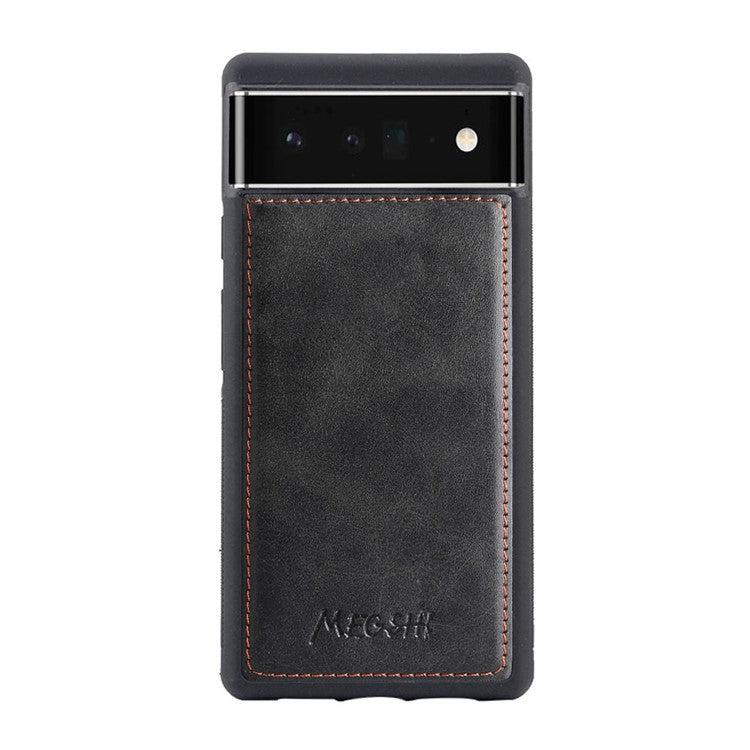 MEGSHI 020 Series Magnetic Detachable Design Shockproof PU Leather TPU Wallet Cover Scratch-resistant Shoulder Bag for Google Pixel 6 Pro - Black