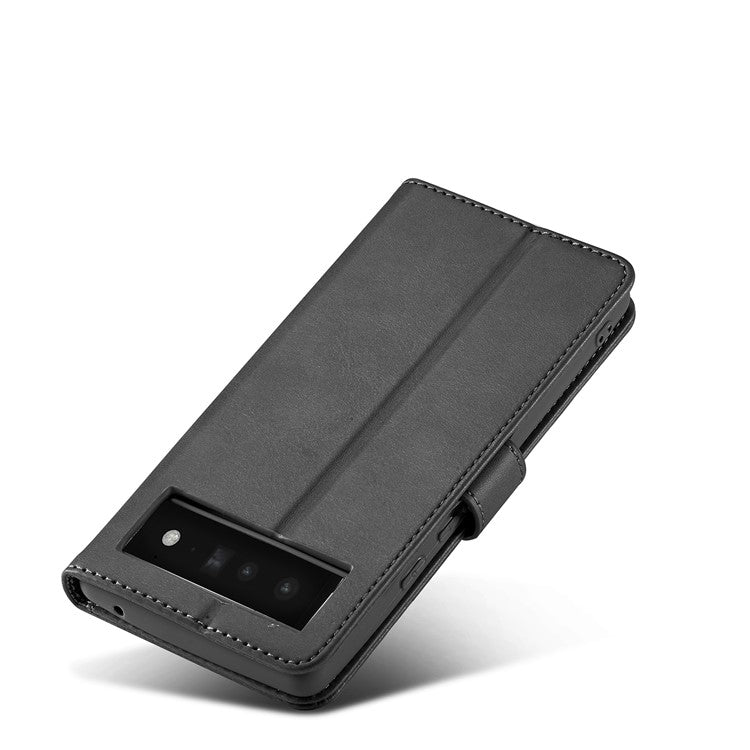 LC.IMEEKE Folio Stand PU Leather Wallet Flip Protective Phone Case Cover for Google Pixel 6 Pro - Black