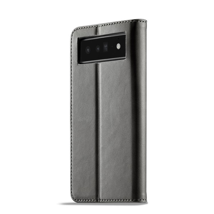 LC.IMEEKE Folio Stand PU Leather Wallet Flip Protective Phone Case Cover for Google Pixel 6 Pro - Grey