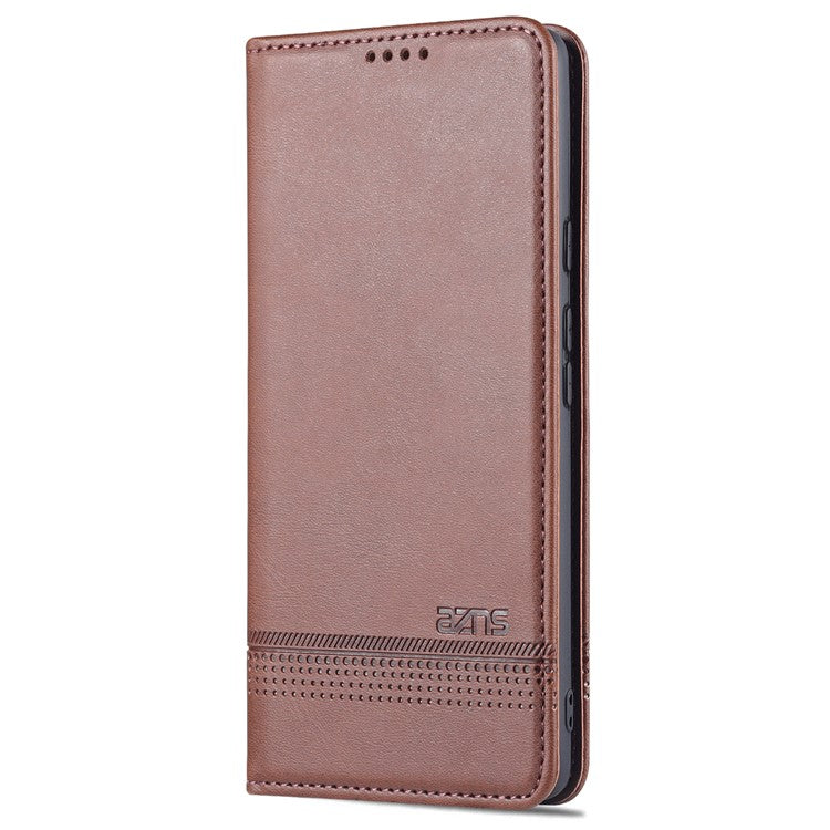 AZNS Practical Flip Phone Cover Wallet Design Durable PU Leather Shockproof Phone Case for Google Pixel 6 - Coffee