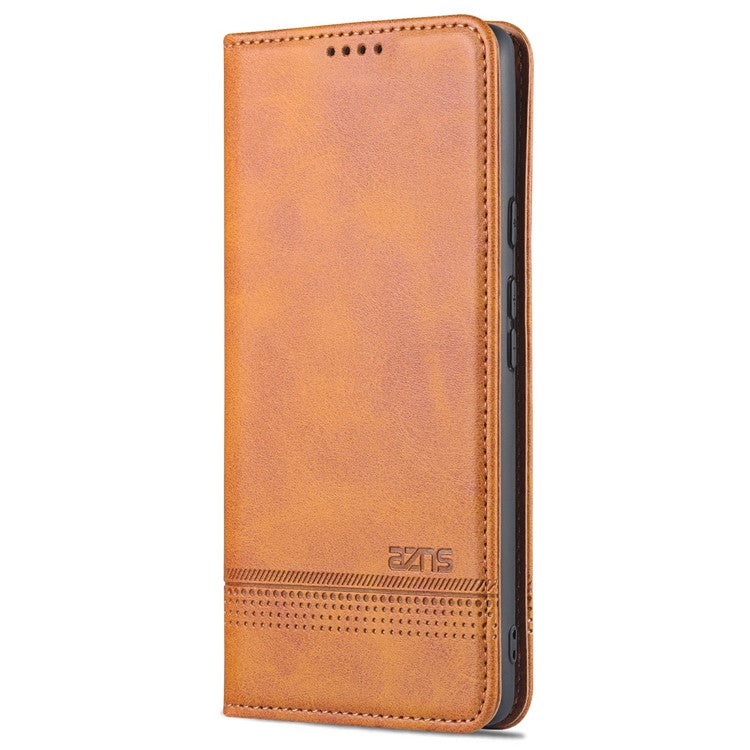 AZNS Practical Flip Phone Cover Wallet Design Durable PU Leather Shockproof Phone Case for Google Pixel 6 - Brown