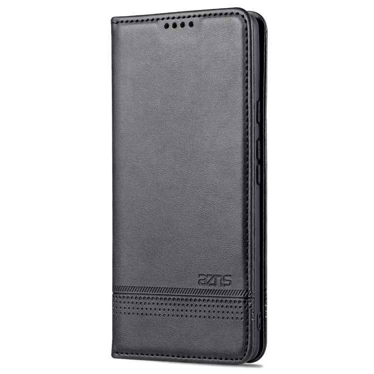 AZNS Practical Flip Phone Cover Wallet Design Durable PU Leather Shockproof Phone Case for Google Pixel 6 - Black