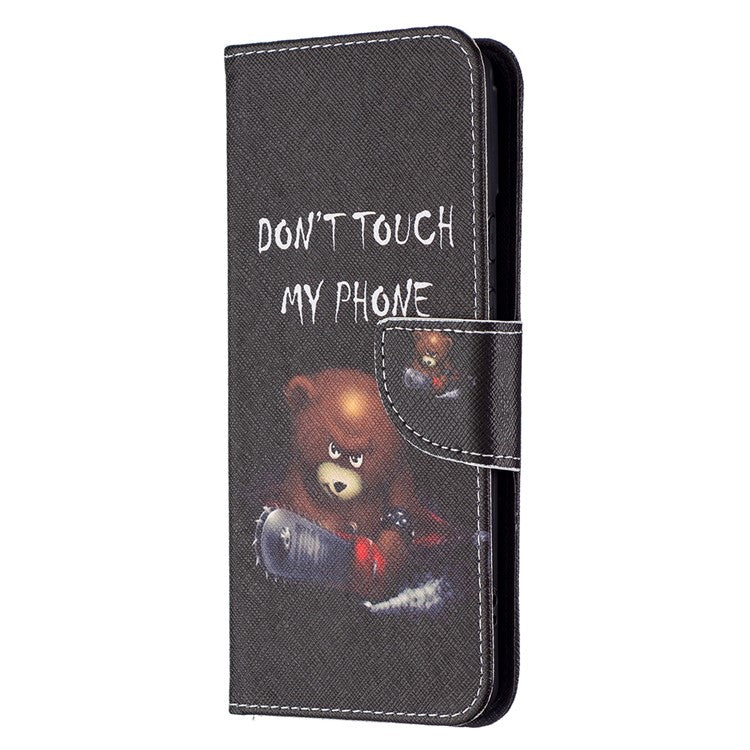 Pattern Printing PU Leather Wallet Folio Flip Cover Shockproof TPU Interior Stand Case for Google Pixel 6 - Bear