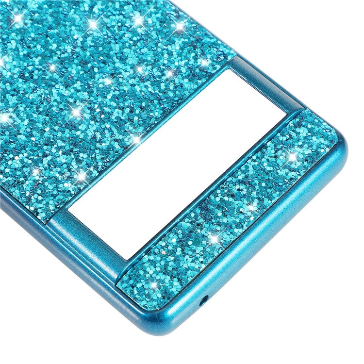 Glitter Sequins Electroplating Frame Soft TPU + Hard PC Well-protected Phone Case Cover for Google Pixel 6 - Silver