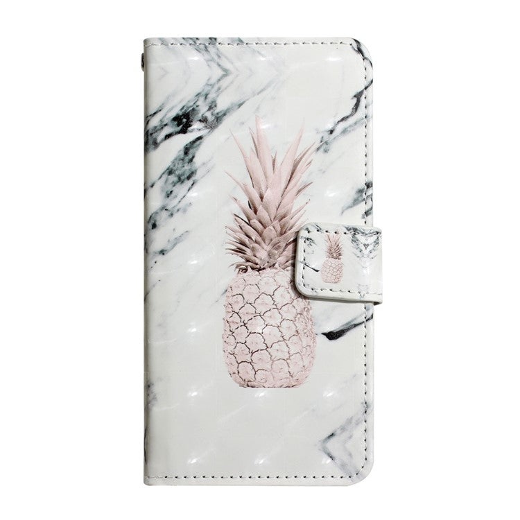 Pattern Printing Light Spot Decor Foldable Stand PU Leather Phone Case Cover with Wallet for Google Pixel 6 Pro - Pineapple