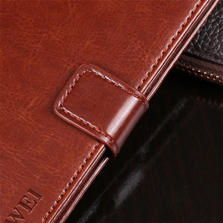 IDEWEI Anti-dust Mobile Phone Bag Case PU Leather + TPU Protection Stand Phone Case for Google Pixel 6 Pro - Brown