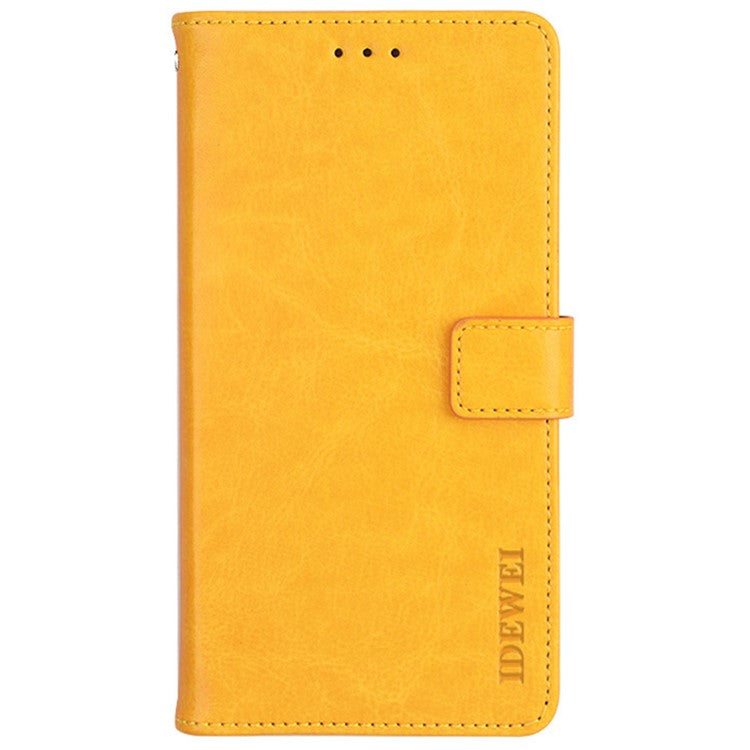 IDEWEI Anti-dust Mobile Phone Bag Case PU Leather + TPU Protection Stand Phone Case for Google Pixel 6 Pro - Yellow