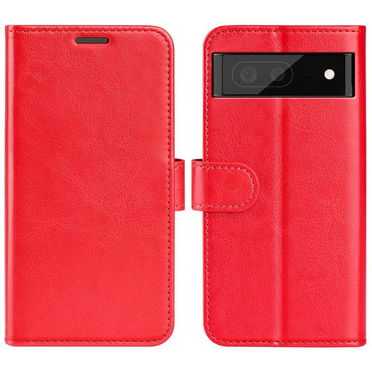 Fall-resistant Crazy Horse Texture PU Leather + TPU Stand Wallet Phone Case Cover for Google Pixel 6a - Red