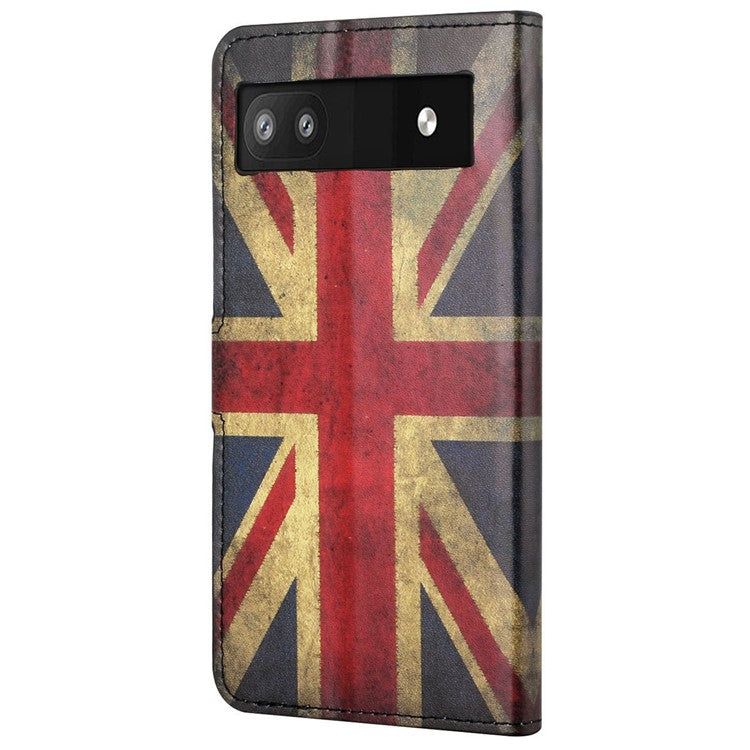 Pattern Printing TPU + PU Leather Stand Magnetic Closure Flip Case with Card Slots and Cash Pocket for Google Pixel 6a - Union Jack