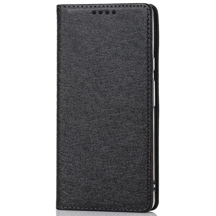 For Google Pixel 6 Anti-scratch Phone Case Anti-fall Shockproof Silk Texture Leather Wallet Cover with Strap - Black