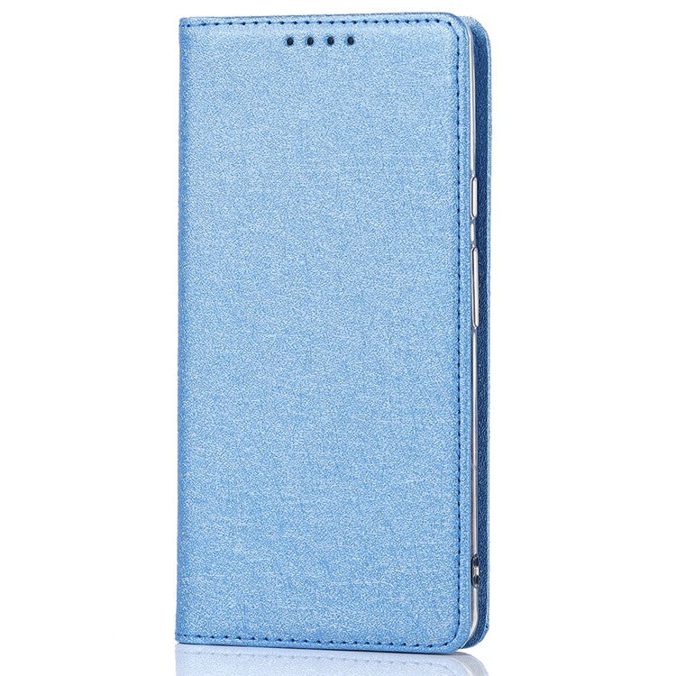 For Google Pixel 6 Anti-scratch Phone Case Anti-fall Shockproof Silk Texture Leather Wallet Cover with Strap - Blue
