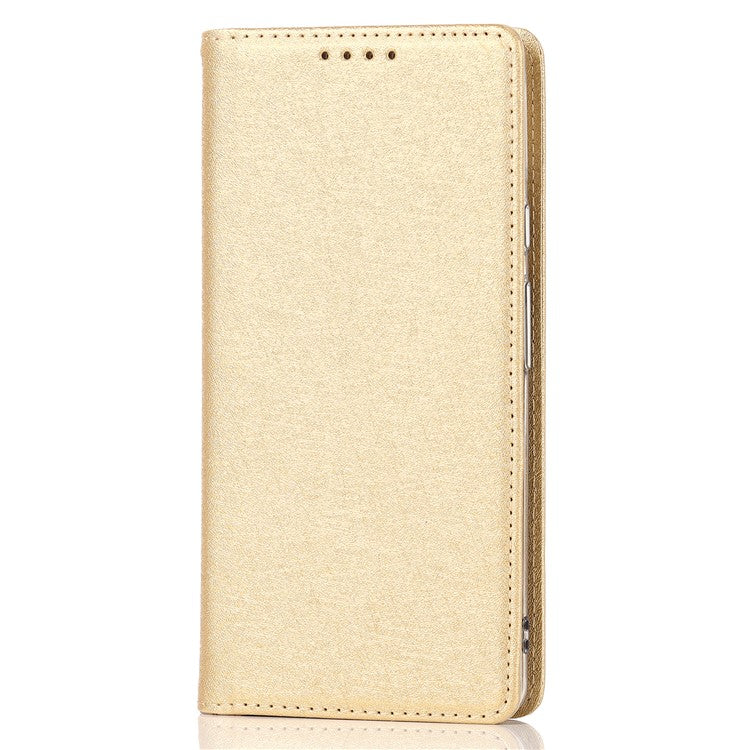 For Google Pixel 6 Anti-scratch Phone Case Anti-fall Shockproof Silk Texture Leather Wallet Cover with Strap - Gold