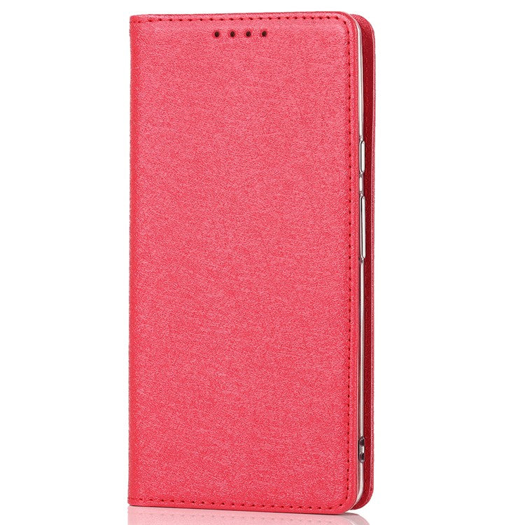 For Google Pixel 6 Anti-scratch Phone Case Anti-fall Shockproof Silk Texture Leather Wallet Cover with Strap - Red
