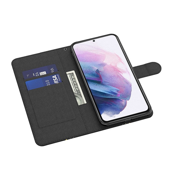 Foldable Stand 3D Pattern Printing PU Leather Wallet Phone Case Shell with Strap for Google Pixel 6a - Cat and Tiger