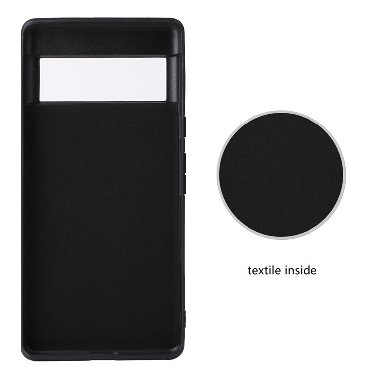 Adjustable Kickstand Design PU Leather Coated Phone Case Anti-fall Built-in Metal Sheet Cover for Google Pixel 6 - Carbon Fiber Texture/Black