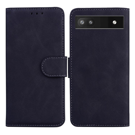 PU Leather + TPU Phone Case Magnetic Clasp Stand Wallet Protective Cover for Google Pixel 6a - Black