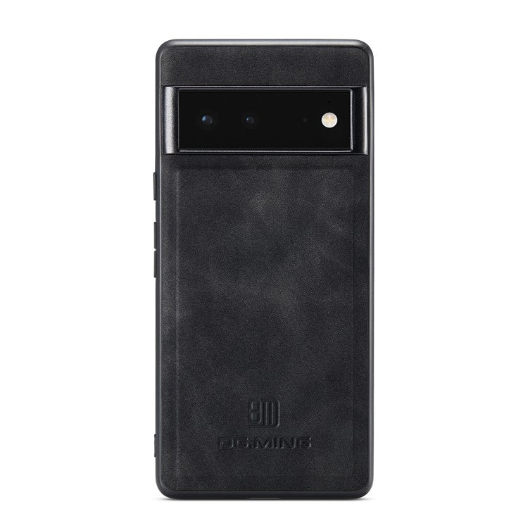 DG.MING M2 Series Shockproof Anti-scratch Magnetic Wallet Design Hybrid Case with Kickstand for Google Pixel 6 Pro - Black