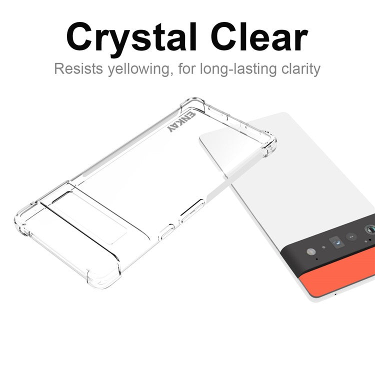 ENKAY HAT PRINCE Thickened Corners TPU Phone Case Transparent Protective Cover with Anti-slip Side Edge for Google Pixel 6 Pro