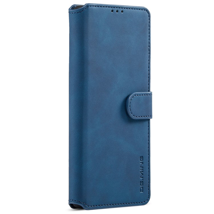 DG.MING Stand Wallet Design Retro Style PU Leather + TPU Phone Case Cover for Google Pixel 6 Pro - Blue