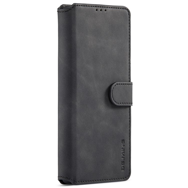 DG.MING Full Protection Retro Style PU Leather Cover Inner TPU Phone Case with Stand Wallet for Google Pixel 6 - Black