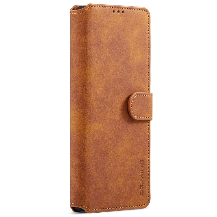 DG.MING Full Protection Retro Style PU Leather Cover Inner TPU Phone Case with Stand Wallet for Google Pixel 6 - Brown