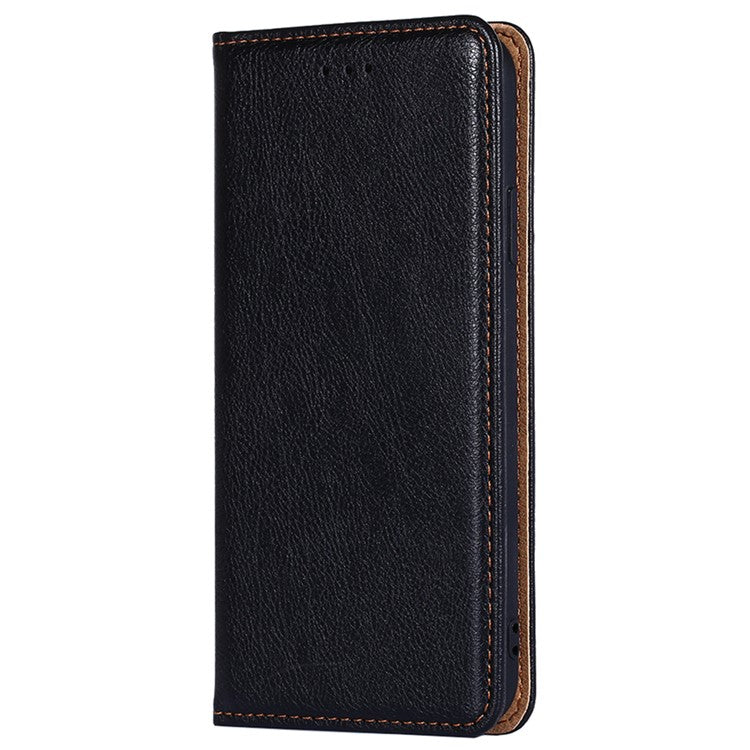 Flip PU Leather + TPU Bumper Stand Cover Wallet Auto-absorbed Phone Case for Google Pixel 6a  - Black