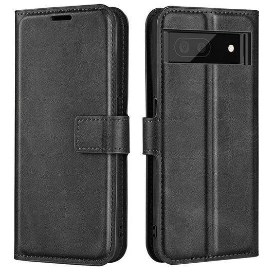 For Google Pixel 7 Pro 5G Drop-proof Textured PU Leather Wallet Phone Case Full Protection Stand Cover - Black