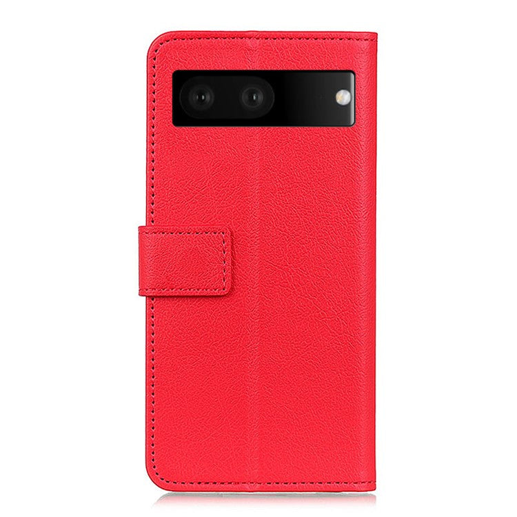 For Google Pixel 7 Wallet Flip Cover PU Leather Folio Adjustable Stand Magnetic Closure Protective Case - Red