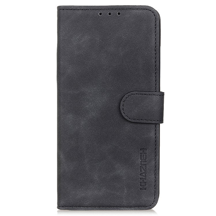 KHAZNEH For Google Pixel 7 Pro 5G Supporting Stand Magnetic Closure Phone Case Vintage Textured PU Leather Wallet Shockproof Flip Folio Cover - Black