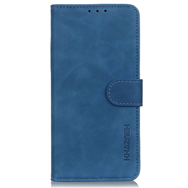KHAZNEH For Google Pixel 7 Pro 5G Supporting Stand Magnetic Closure Phone Case Vintage Textured PU Leather Wallet Shockproof Flip Folio Cover - Blue