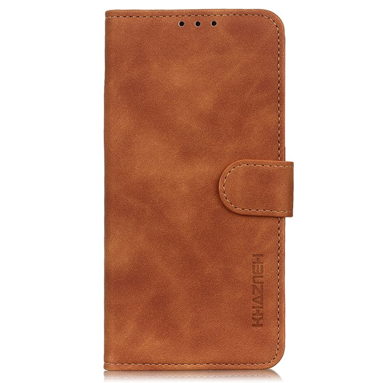 KHAZNEH For Google Pixel 7 Pro 5G Supporting Stand Magnetic Closure Phone Case Vintage Textured PU Leather Wallet Shockproof Flip Folio Cover - Brown