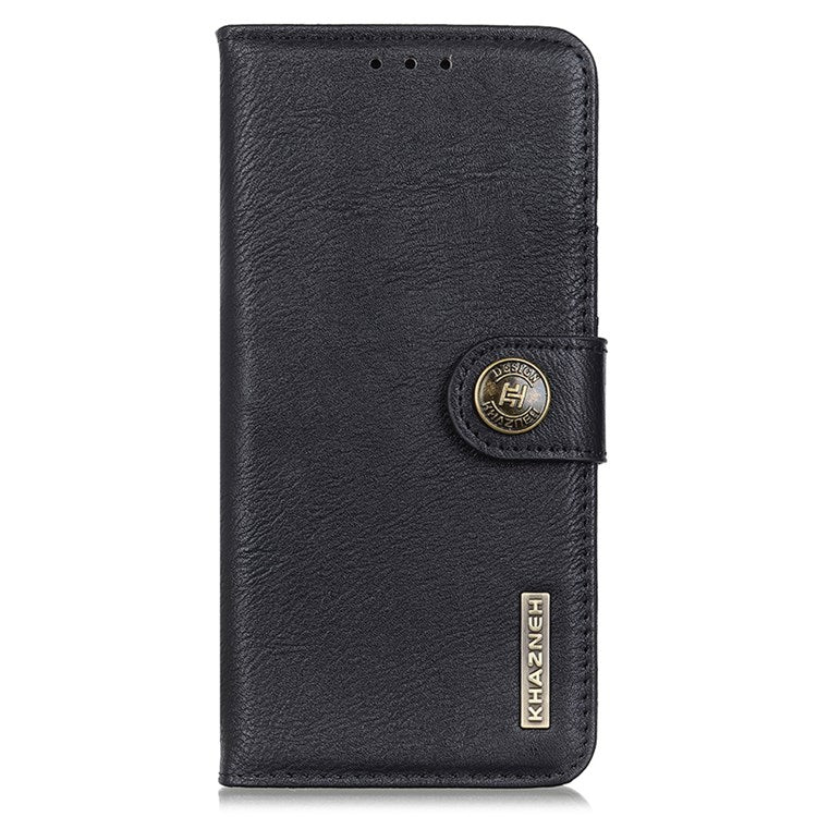 KHAZNEH For Google Pixel 7 Textured PU Leather Cell Phone Case Practical Wallet Flip Phone Cover Magnetic Shockproof Protective Shell with Stand Function - Black