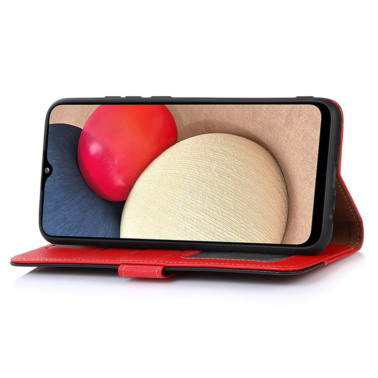 KHAZNEH For Google Pixel 7 Pro 5G Anti-scratch Phone Shell Litchi Texture Wallet Cover RFID Blocking PU Leather Stand Case with Strap - Red