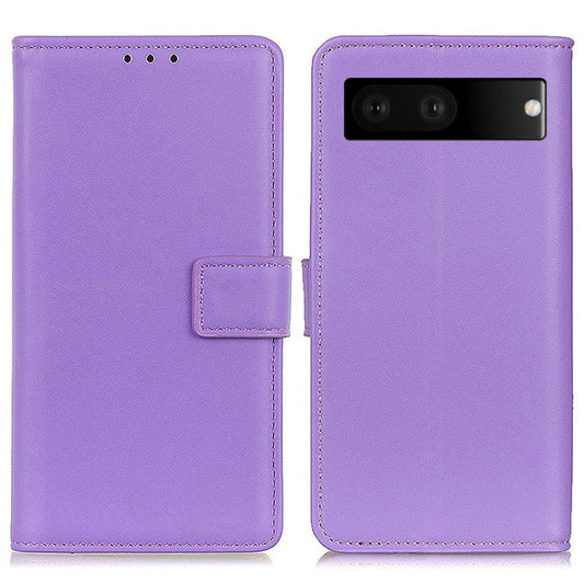 For Google Pixel 7 PU Leather Phone Cover Stand Wallet Inner TPU Flip Case - Purple