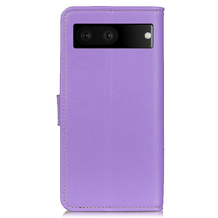 For Google Pixel 7 PU Leather Phone Cover Stand Wallet Inner TPU Flip Case - Purple