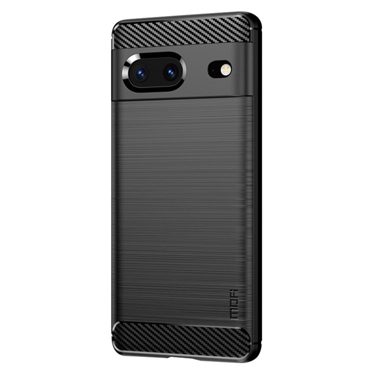 MOFI JK TPU Series-1 for Google Pixel 7 Soft TPU Shockproof Brushed Case Carbon Fiber Texture Design Phone Cover - Black