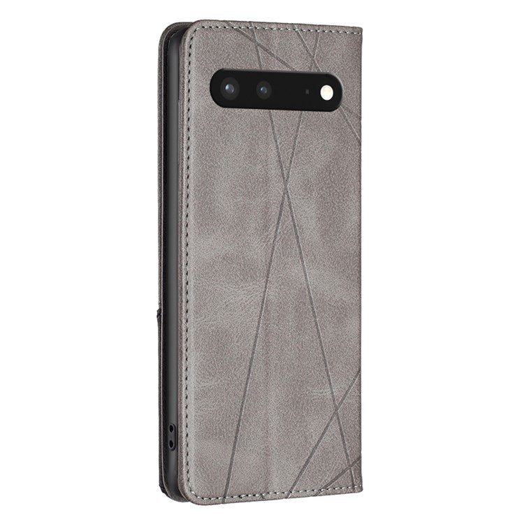 BF Imprinting Pattern Series-1 for Google Pixel 7 PU Leather Magnetic Auto Closing Stand Flip Cover Pattern Imprinted Folio Protective Phone Case with Card Holder - Grey