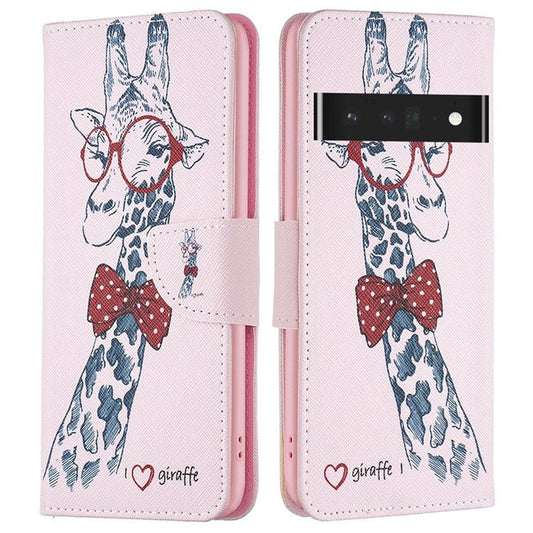 BF Pattern Printing Leather Series-1 for Google Pixel 7 Pro 5G Leather Phone Case with Stand Wallet - Giraffe