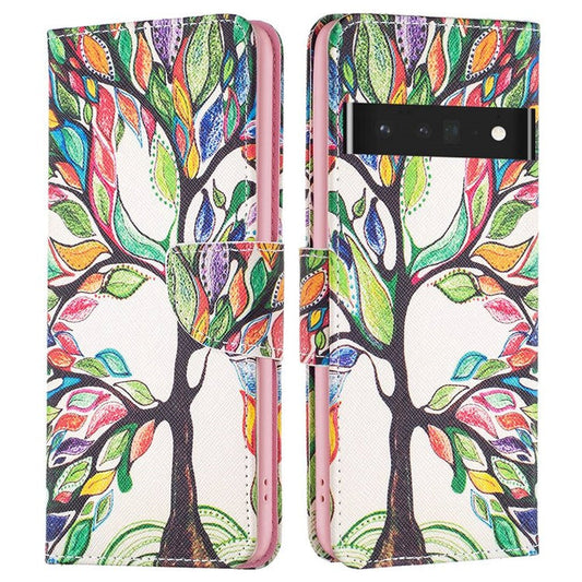BF Pattern Printing Leather Series-1 for Google Pixel 7 Pro 5G Leather Phone Case with Stand Wallet - Life Tree
