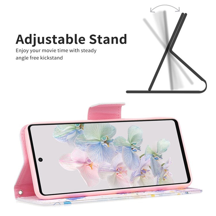 BF Pattern Printing Leather Series-1 for Google Pixel 7 Pro 5G Leather Phone Case with Stand Wallet - Butterfly and Flowers