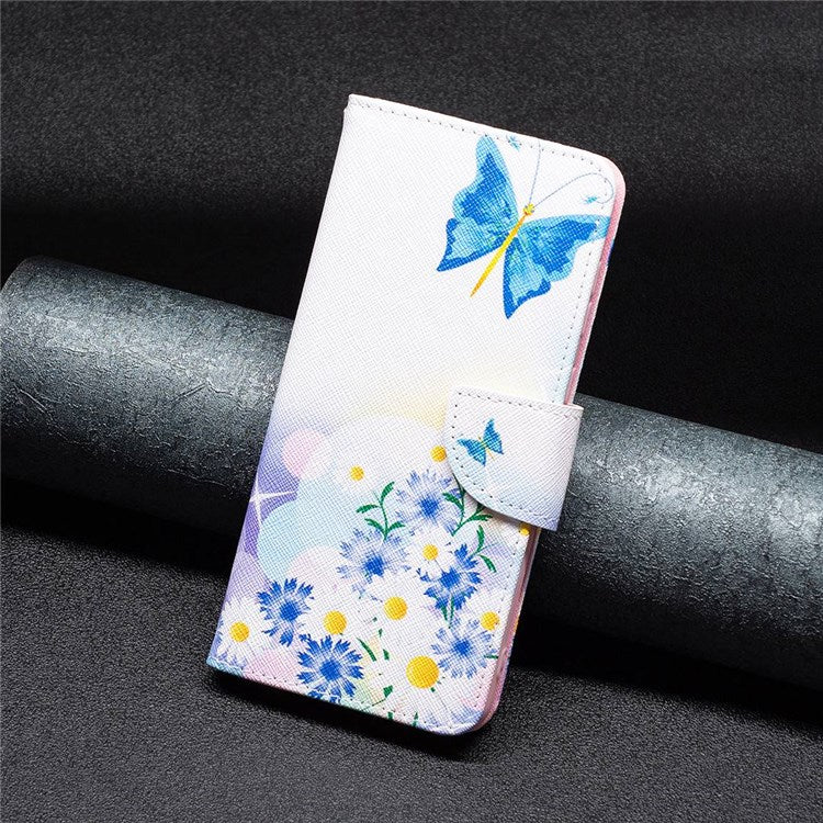 BF Pattern Printing Leather Series-1 for Google Pixel 7 Pro 5G Leather Phone Case with Stand Wallet - Butterfly and Flowers