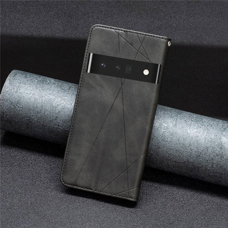 BF Imprinting Pattern Series-1 for Google Pixel 7 Pro 5GPU Leather Flip Cover Rhombus Pattern Imprinted Stand Phone Case with Card Holder - Black