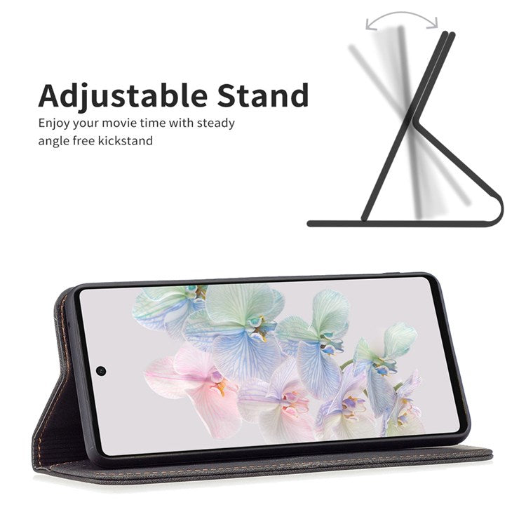 BINFEN COLOR BF Leather Series-5 for Google Pixel 7 Pro 5G RFID Blocking Wallet Phone CasePU Leather Stand Folio Cover - Black