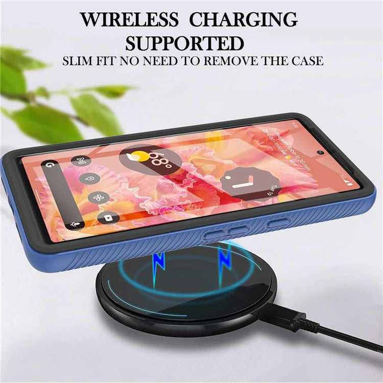 For Google Pixel 7 YB PC Series-6 Built-in PET Screen Film Phone Cover, Shockproof TPU+PC Detachable Shell - Sapphire