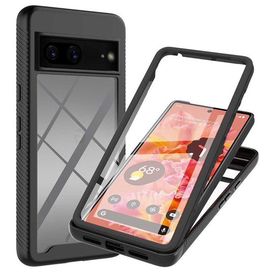 For Google Pixel 7 YB PC Series-6 Built-in PET Screen Film Phone Cover, Shockproof TPU+PC Detachable Shell - Black