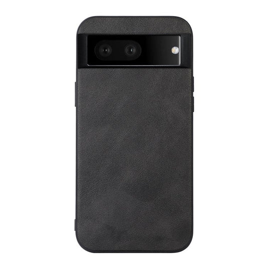 Textured PU Leather Coated Hybrid Case for Google Pixel 7, Slim Light Phone Back Cover Drop Protection Accessory - Black