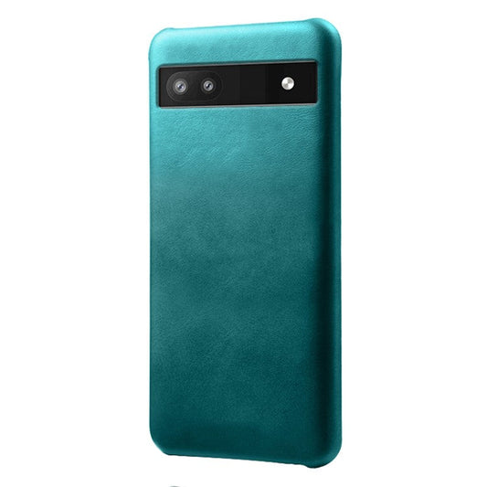 For Google Pixel 6a 5G Drop-proof Phone Case PU Leather Coating Wear-resistant Hard PC Protective Cover - Green