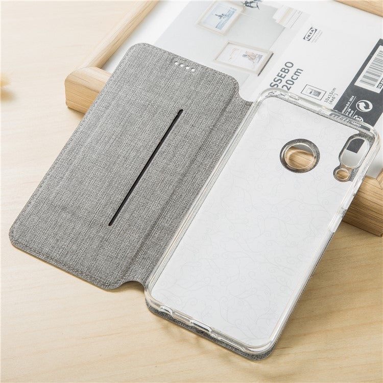 VILI DMX Cross Texture Card Slot Leather Stand Cover for Asus Zenfone 5Z ZS620KL/5 ZE620KL - Grey